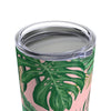 Tropical Green Leaves on Pink Tumbler 20oz