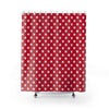 White Stars on Red Shower Curtain