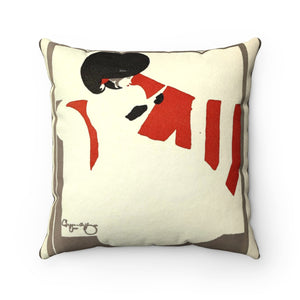 Woman Reading Faux Suede Square Pillow