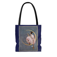 Woman in Moon Tote Bag