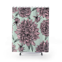 Giant Pink Mums Shower Curtain