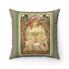 Art Deco Poster Faux Suede Square Pillow