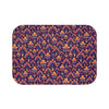 Yellow Deco Design on Maroon Bath Mat