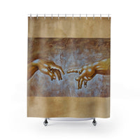 God Giving Life to Adam Shower Curtain