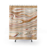 Beige Swirl Shower Curtain