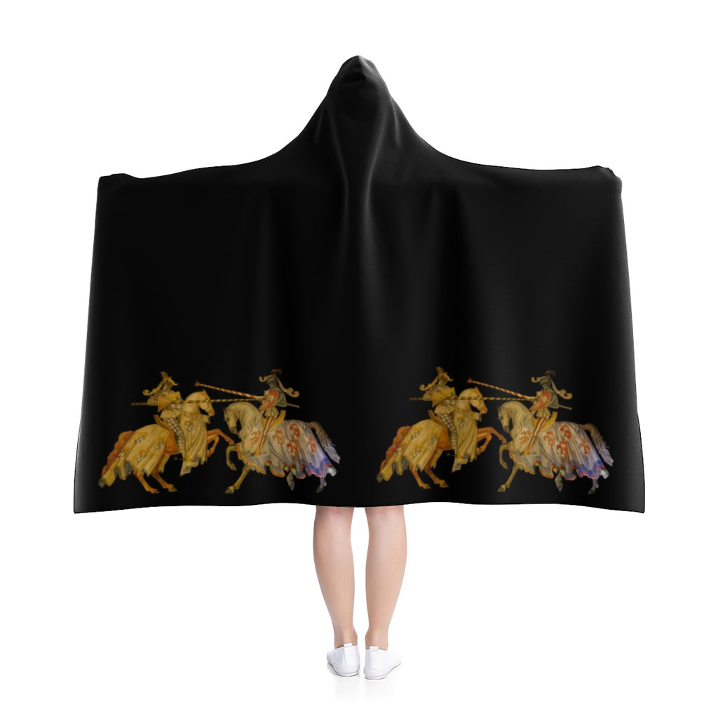 Jousting Knights Hooded Blanket