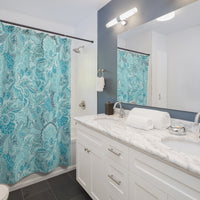 Aqua Swirl Shower Curtains