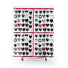 Gray, Black and Red Hearts Shower Curtain