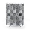 Black White Blocks Shower Curtain