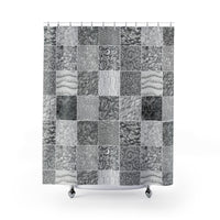 Black White Blocks Shower Curtain