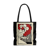 Lady With Red Hat Tote Bag