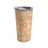 Beige Flowers on Tangerine Tumbler 20oz