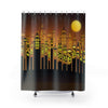 City at Night Abstract Shower Curtains