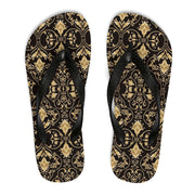 Black and Gold Unisex Flip-Flops