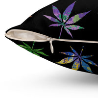 Weed Spun Polyester Square Pillow