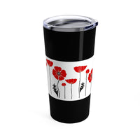 Poppies on Black Tumbler 20oz