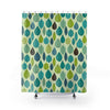 Falling Green Leaves Shower Curtains