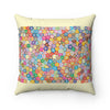 Floral Blanket Spun Polyester Square Pillow