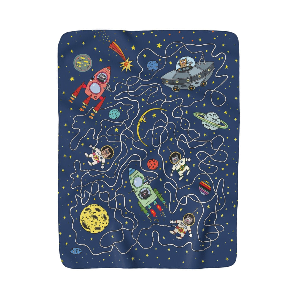 Astronut Cats Sherpa Fleece Blanket