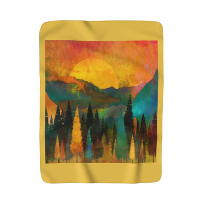 Fall in the Mountains Sherpa Fleece Blanket