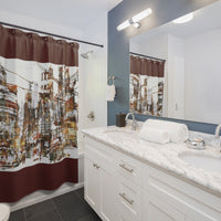 Busy City Abstract Shower Curtain