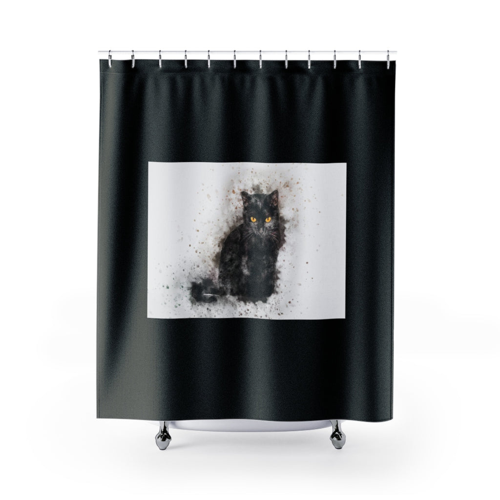 Black Kitty Shower Curtains