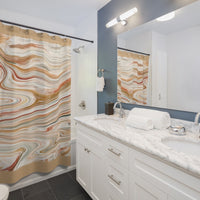 Beige Swirl Shower Curtain