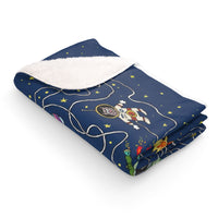 Astronut Cats Sherpa Fleece Blanket