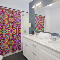 Colorful Psychedelic Blocks Shower Curtains