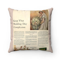 Vintage Bride Suede Square Pillow