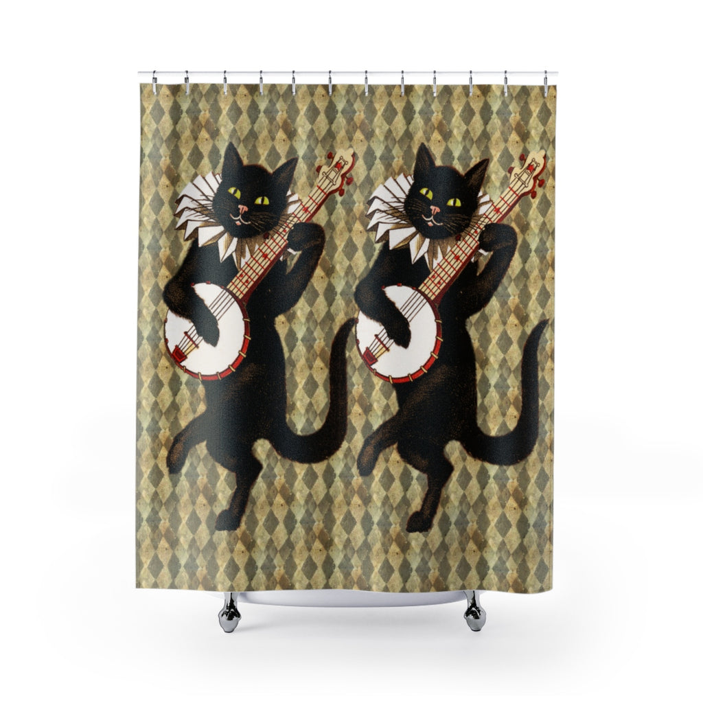 Harlequin Cat Shower Curtain