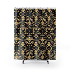 Black and Gold Shower Curtain