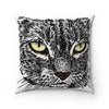 Kitty Face Faux Suede Square Pillow