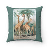 Giraffe Faux Suede Square Pillow