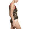 Black and Gold Women's Classic One-Piece Swimsuit