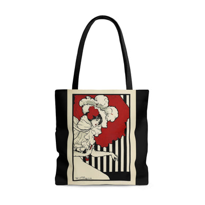 Lady With Red Hat Tote Bag