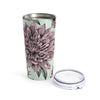 Giant Pink Mums on Green Tumbler 20oz