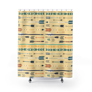 Hipster Arrows in Yellow Shower Curtain