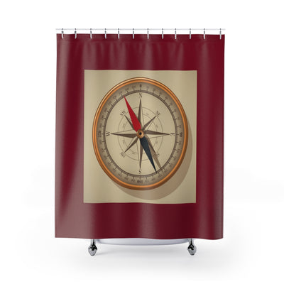 Huge Compass on Tan Shower Curtain