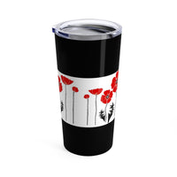 Poppies on Black Tumbler 20oz