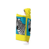 Zebra on Yellow Hooded Blanket