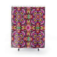 Colorful Psychedelic Blocks Shower Curtains