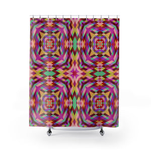 Colorful Psychedelic Blocks Shower Curtains