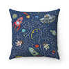 Astronut Cats Faux Suede Square Pillow