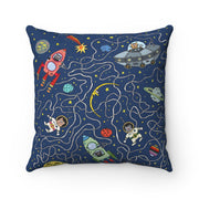 Astronut Cats Faux Suede Square Pillow