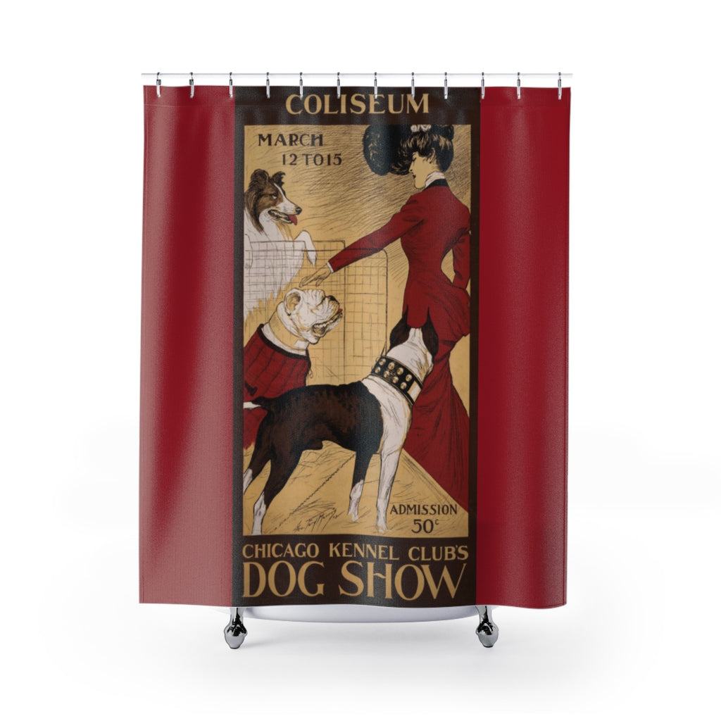 Red Dog Show Shower Curtains