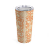 Beige Flowers on Tangerine Tumbler 20oz