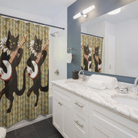 Harlequin Cat Shower Curtain