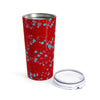 Blue spatter on Red Tumbler 20oz