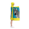 Zebra on Yellow Hooded Blanket